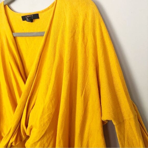 FOREVER 21 | Yellow Oversized Cross Wrap Sweater Women’s Size X-Small - Picture 2 of 7